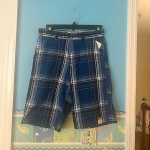 Arizona Jean Company blue plaid shorts for boys - size 12 - new with tags!